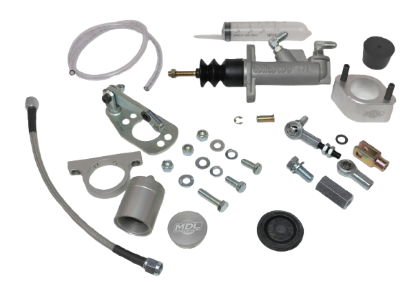 MDL LF Series 64.5-66 Mustang Hydraulic Clutch Master Kit .750 bore, Silver Billet Reservoir